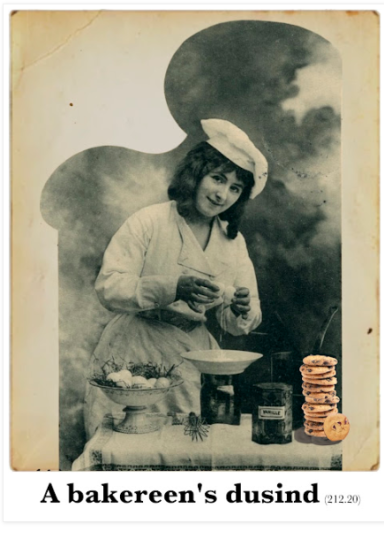 A baker in a white apron preparing dough, with baking tools and ingredients nearby.